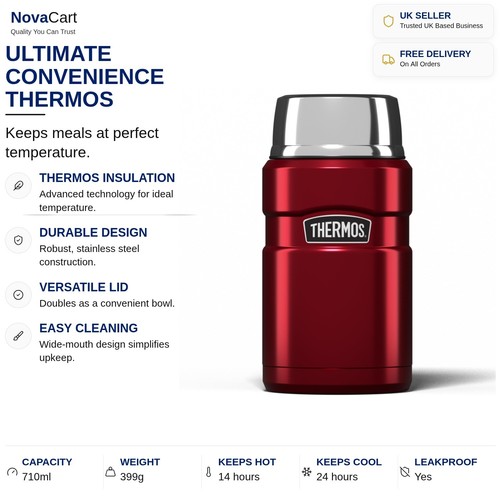 710ml travel flask red - -,