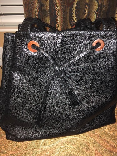 Chanel black leather tote bag - black,