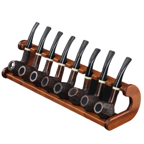 Wooden tobacco pipe - wooden, stand