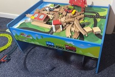 Wooden Train Play Activity Table