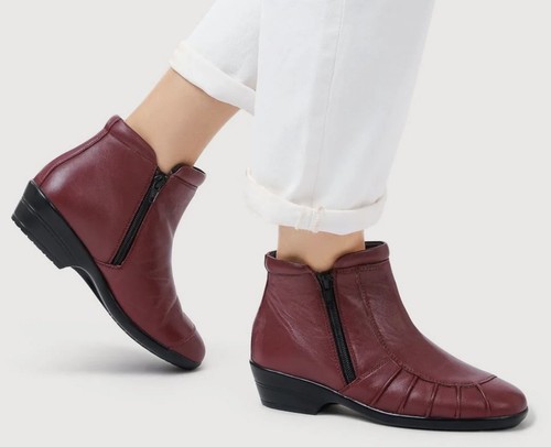 Pavers burgundy ankle boots - burgundy,