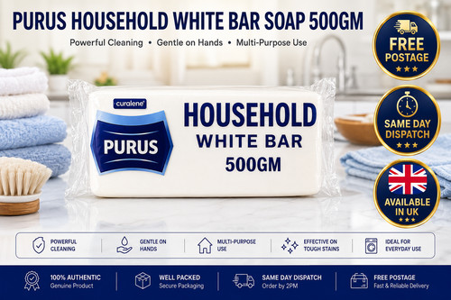 Purus household white bar soap - household,