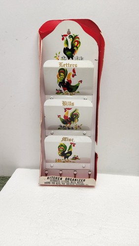 Vintage tin metal rooster wall - tin,
