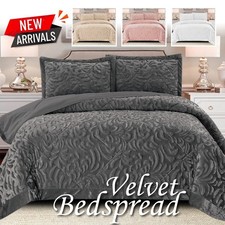 Velvet Quilted Bedspread Bed