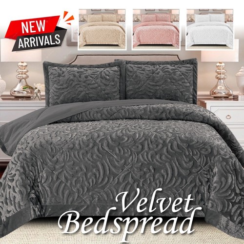 Velvet quilted bedspread bed - bedspread,
