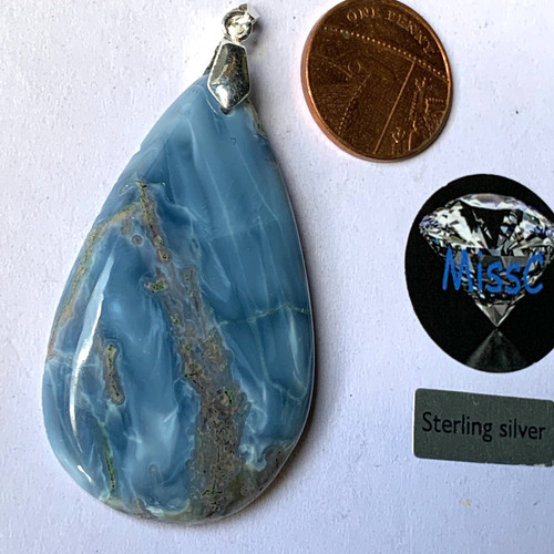 Blue moss opal - blue, drop