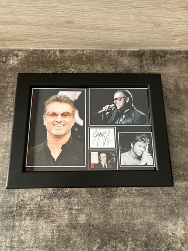 Framed george michael music - a5,
