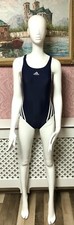 Vintage ADIDAS Navy swimsuit UK36 D40 badeanzug high leg strappy back leotard