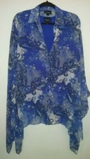 Antthony Designs Chiffon Shirt and Tank.  Size- S. Blue