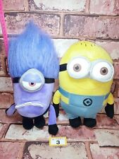 Despicable Me Minion & Purple Minion Soft Plush Toy Teddy Minions Play Fun X2