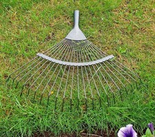 REPLACEMENT 22 TOOTH LAWN RAKE HEAD GARDEN CARBON STEEL GRASS LEAVES LEAF LAWN