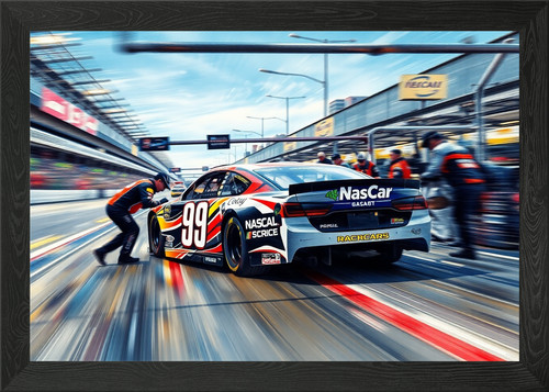 Nascar stock car - pit, framed
