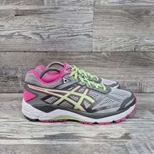 Asics Gel Foundation 12 Gray Pink Running Shoes Womens Size 10 Lace Up