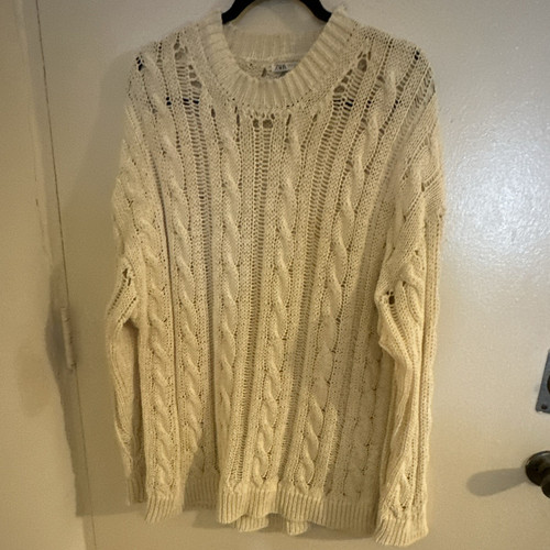 Zara ivory cable - cable-knit, knit