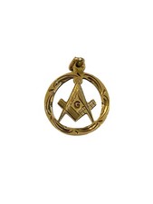 9ct vintage masonic pendant /