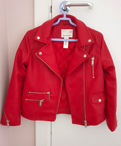 Zara girls red faux - girls, leather
