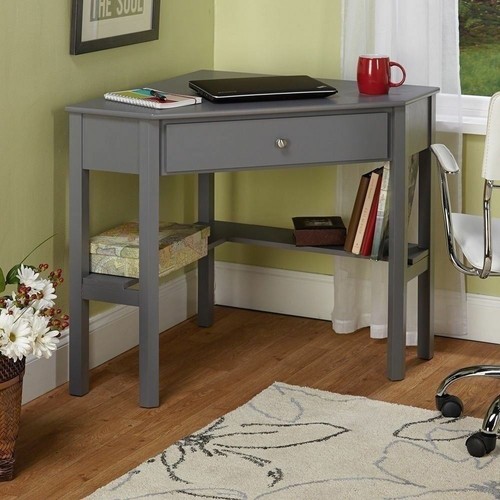 Gray grey finish - wooden, corner