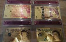 New 24 Carat Gold Leaf £50 £20 £10 £5  notes in protective sleeves Collectable 