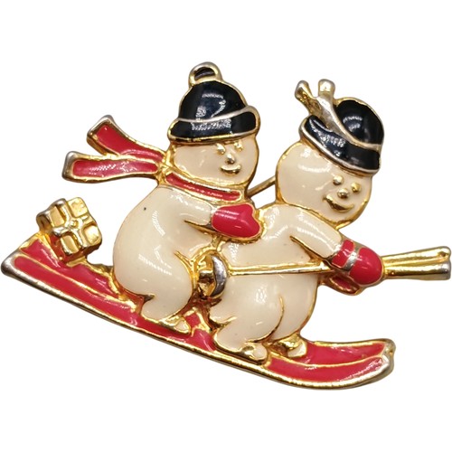 Vintage enamel snowman - snowman, sledge