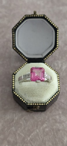 Pink topaz and diamond - topaz,