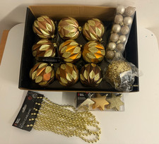 Christmas Bauble Set - Golds Browns - 32 piece