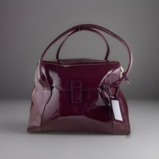 Marks & Spencer Plum Patent Leather Travel Hold-all Case Luggage Weekend Bag