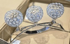 3 Arms Crystal Candle Holders,Arch Crystal Tealight Candle Holder Table Candelab