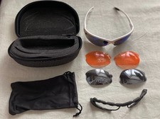 Crane Sports UV400 Sunglasses 3 Interchangeable Lenses Cycling Ski Driving Case