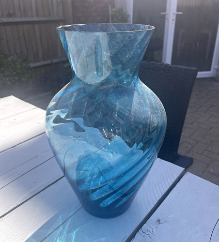 Turquoise blue glass swirl - glass,