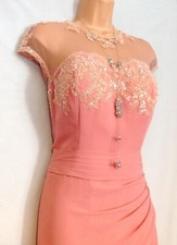 TRUE BRIDE (DESIGNER) (16) Dusty Pink Bead & Sequined Evening Dress/Ballgown