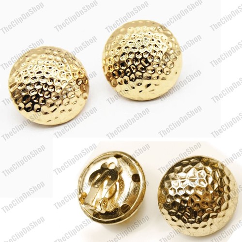 Clip 2cm hammered earrings - on,