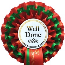 Christmas Rosette Made From Christmas Ribbon Pick Your Own Award FREE POSTAGE