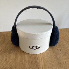 Ugg Shearling Sheepskin Wool Earmuffs Blue Boxed One Size Unisex Adjustable