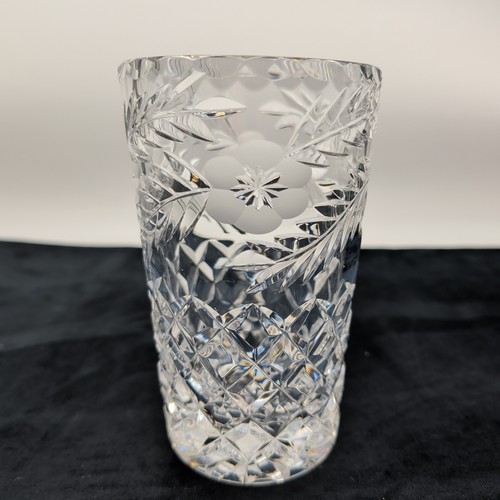 Tutbury crystal cylinder vase - crystal,