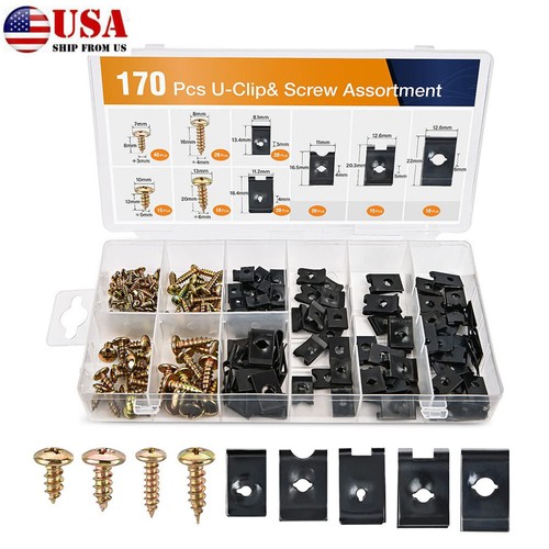 170pcs car clip - car, u-clip