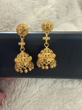 22k pure gold jumka earrings - gold,