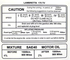Lambretta Sticker  Running in