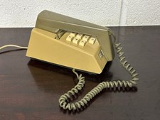 Retro Vintage Telephone No. 766 Green/Brown  - Push Button Trim Phone - Props