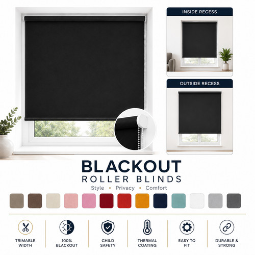 100 blackout roller blinds - blackout,