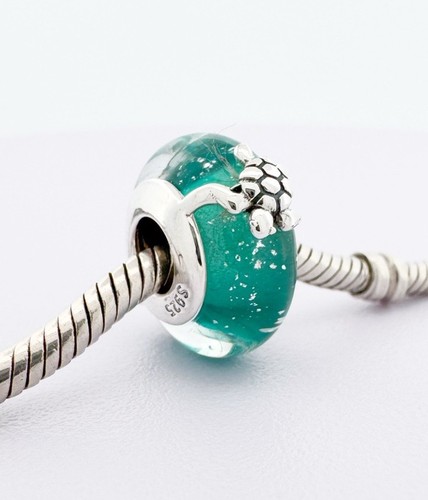 Sea turtle murano glass charm - murano,