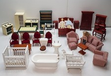 MELISSA & DOUG VICTORIAN DOLLHOUSE WOODEN FURNITURE 1/12 SCALE JOB LOT BUNDLE