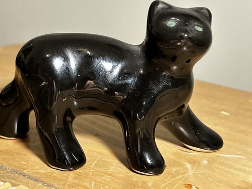 Vintage black glossy ceramic - glossy,