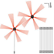 Flexible Chimney Sweep Set 10m Flue Sweeping Brush 10 Rod Kit Soot Cleaning