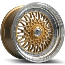 Forzza Malm Rims Alloy Wheels 8j 16 Inch 5x100/112 Gold Lip Machined Staggered