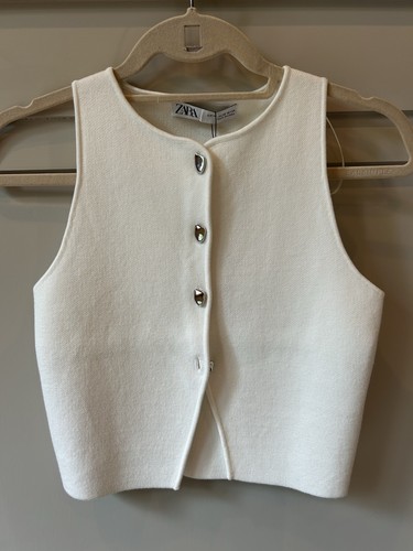Zara cream knit vest - knit, top