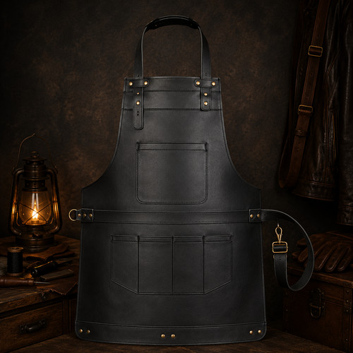 Genuine leather barber - leather, apron