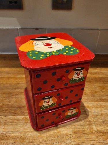 Vintage wooden clown mini - wooden,