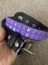 Armor Studded Leather Belt Black and Orchid Purple Studded Lowlife Size Medium
