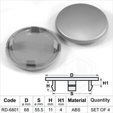 4x   55.5 - 68 mm Wheel center caps centre universal alloy rim plastic hub cap
