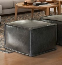 Leather 20'' Ottoman Footstool